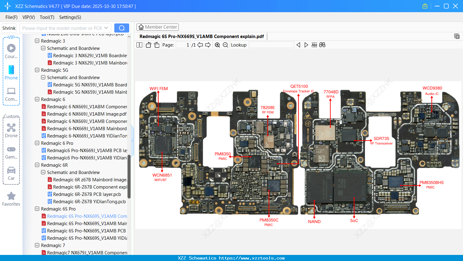 Nubia Redmagic 6S Pro-NX669S_V1AMB Component Explain